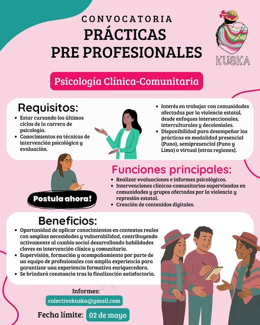 Convocatoria abierta | Psicología Clínica-Comunitaria