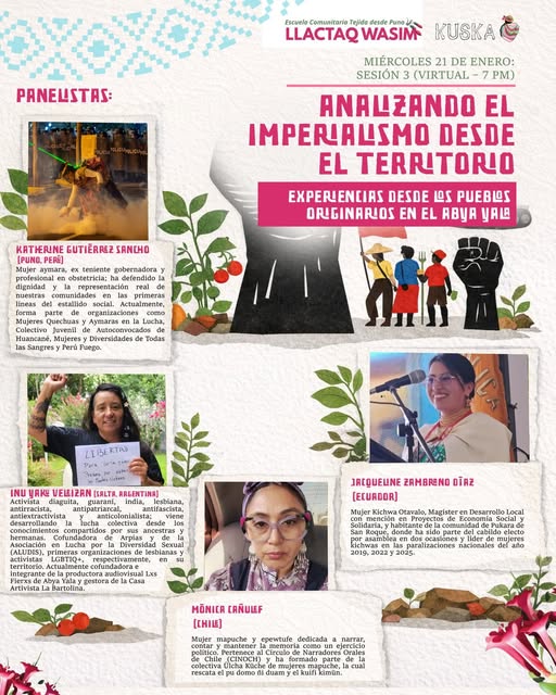 Tercera sesión de la Escuela Comunitaria Llactaq Wasim